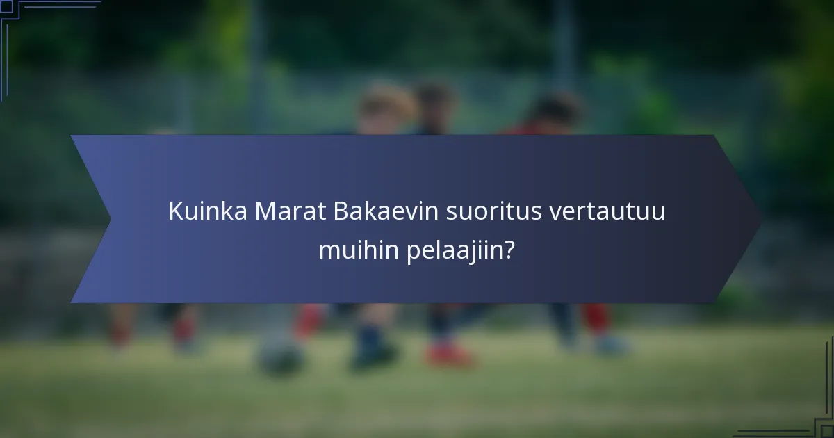 Kuinka Marat Bakaevin suoritus vertautuu muihin pelaajiin?