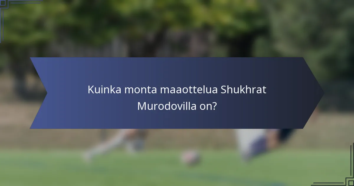 Kuinka monta maaottelua Shukhrat Murodovilla on?