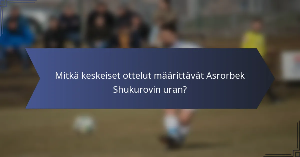 Mitkä keskeiset ottelut määrittävät Asrorbek Shukurovin uran?